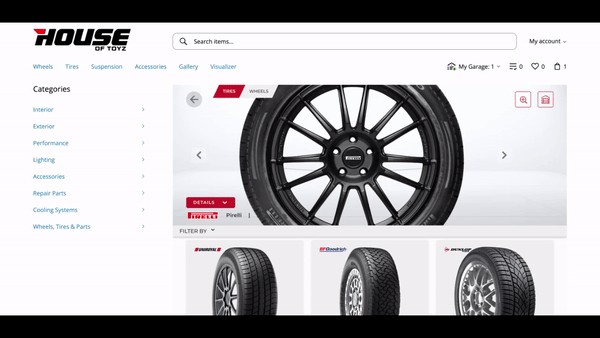 Animated GIF showcasing a tire visualizer tool.