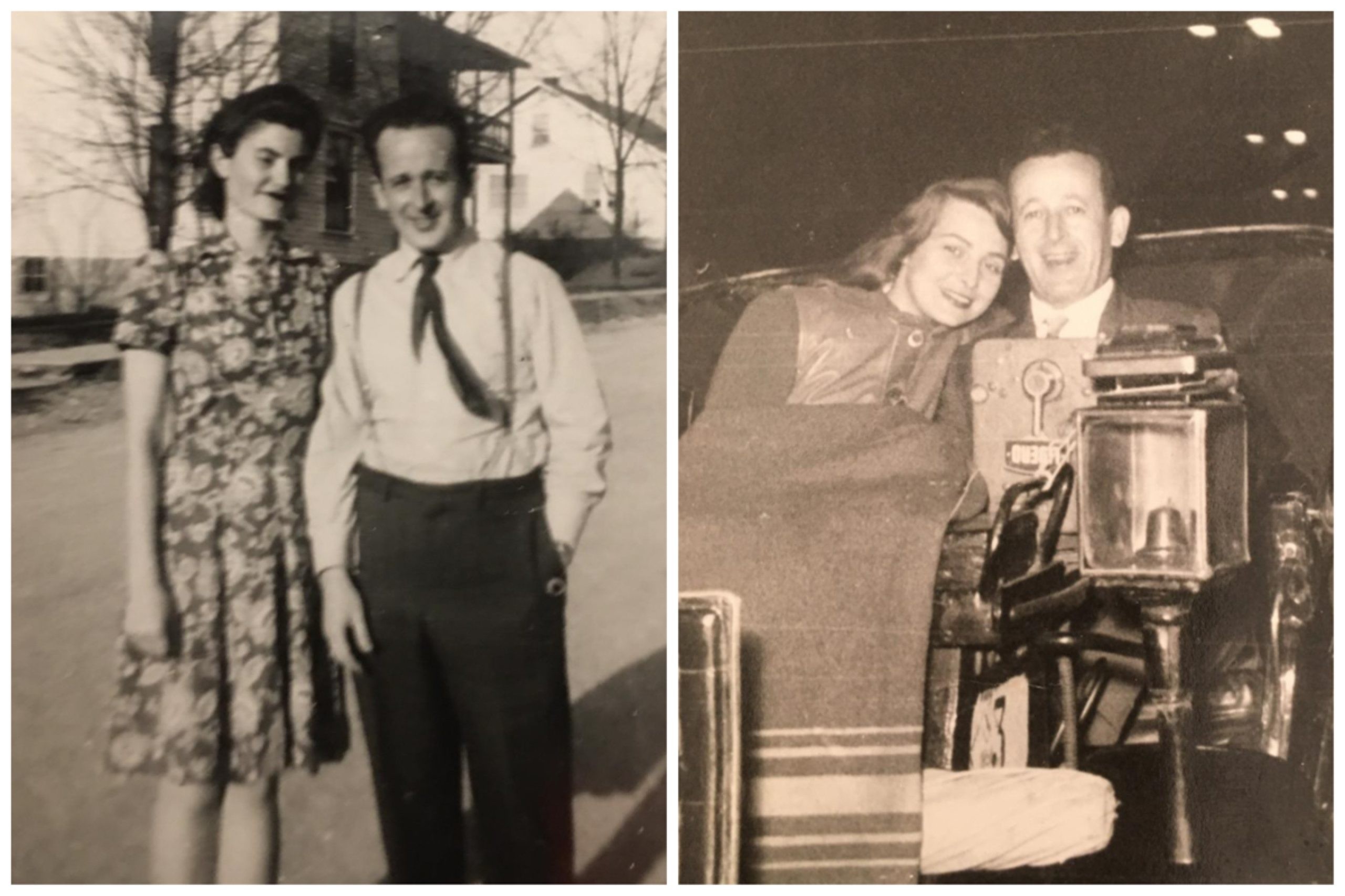 Eugene Steinberg with his first and second wives, showcasing family history and the evolution of Morris Automotive Supply Car Parts.