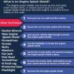 How to replace your engine splash shield infographic